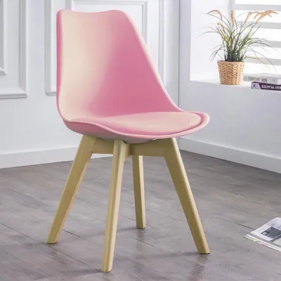 Curvy Nordic Modern Designer Chair With Cushion Seat Hotel Home Office Dining Upgraded Eames Chair Kerusi Moden ( DT )