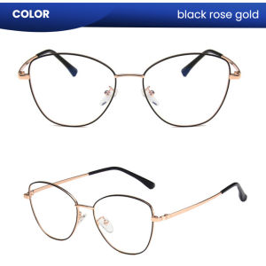 IOOI Eyewear - Kacamata Cat Eye Metal PC Anti Radiasi Blueray Photocromic Wanita 35049