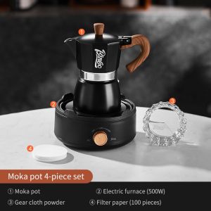 BINCOO Espresso Mocha Pot Gift Set Small Home Coffee Maker Set Birthday Holiday Gift Best