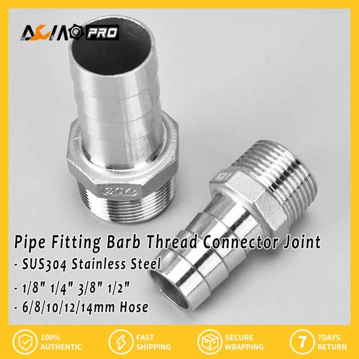 Brass Pipe Hose Fitting Barb Thread 1/8 1/4 3/8 1/2 Adaptor Male  Connector Joint Copper 6mm 8mm 10mm 12mm 14mm
