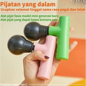 Mini fascial gun/Pijat Massage Mini Vibrasi pistol relaxasi fascia massage gun/Pijat massager /Mini fascial gun changer FGSTORE