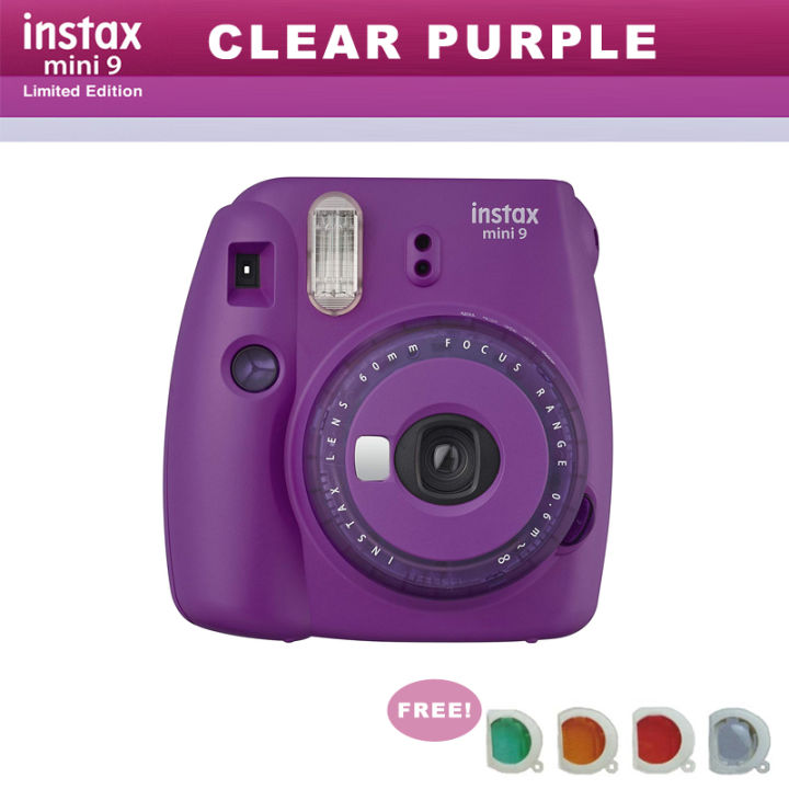 Fujifilm Instax Mini Instant Camera Clear Purple Free Color filter