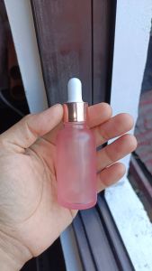 Pink Serum Glass Bottle with Rose gold dropper