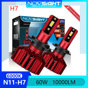 Novsight N11 H7 LED Headlight Bulb 6000K White Super Bright LED Lights for Car High/Low Beam Fog Light 60W 10000LM Plug&Play Ready Stock 2 PCS 2 Years Warranty Free Shipping