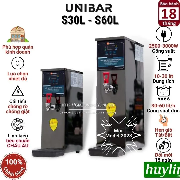 Cây đun nước nóng tự động Unibar UB-S30L [10 lít] - UB-S60L [30 lít ...