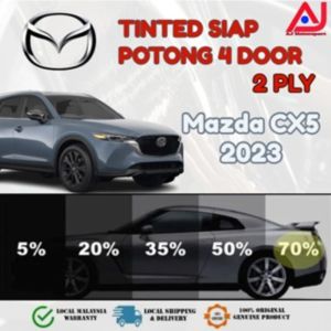 Mazda CX5 2023 4 Door Tinted 2PLY UV Hitam(Gelap 30% 50% 65% 80% 95%) Siap Potong / Car Tinted / Tinted Kereta