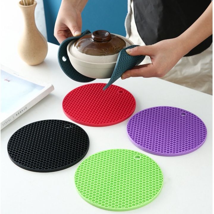 TẤM LÓT NỒI SILICON CÁCH NHIỆT CHỐNG TRƠN TRƯỢT HÌNH TỔ ONG - ĐẾ LÓT LY ...