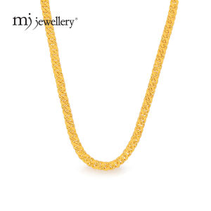 MJ Jewellery 916/22K Gold Hollow Sand Curb Necklace R012