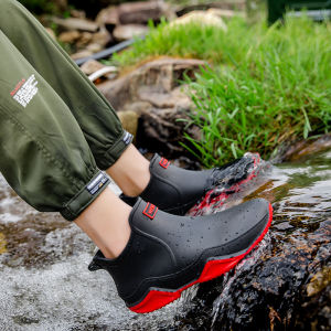 รองเท้าสำหรับสำหรับทั้งหญิงและชายรองเท้าบูทหน้าฝนคู่ตกปลาเดินป่ารองเท้าลุยน้ำสตรีมมิ่งกันน้ำกันลื่นรองเท้าแตะยางนักเรียนวัยรุ่นรองเท้าเชฟเฉพาะสำหรับผู้ชาย