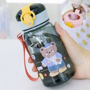 Bình Nước 400 ML Chống Tràn Có Ống Hút Cho Bé