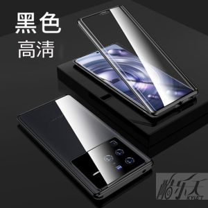สำหรับ VIVO X50 X60 X70 X80 Pro ปลอกกระจกนิรภัยสองด้านกรอบโลหะฝาครอบศัพท์แม่เหล็ก Case