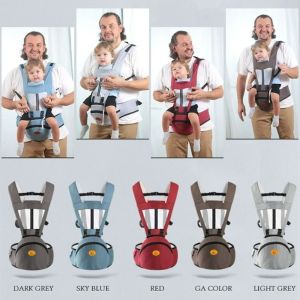 SEETE For Newborn Breastfeeding Breathable Newborn Front Holding Horizontal Holding Type With Storage Pocket With Seat Baby Back Towel Baby Wrap Carrier Infant Backpacks Newborn Sling Wrap