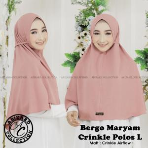 Hijab Bergo Instan Maryam Polos Tali Crinkle Size L (Crinkle Airflow)