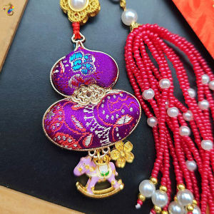 Hulu Clover Horse & Chinese Lacquer Song Brocade Traditional Luxury Bag Charm (8 Types to Choose)