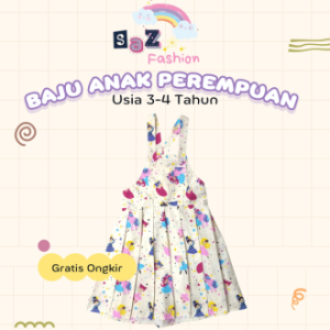 SAZFASHION BAJU OVERALL ANAK PEREMPUAN USIA 3 - 4 TAHUN