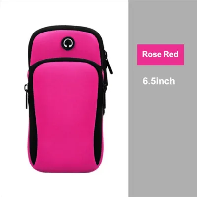 Black Phone Bag Sports Armband For Below 6.5 inches Phones Multiple Compartment Exercise Workout Running Waterproof Arm Bag