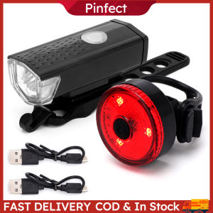 🚚3 Days Arrive🚚 USB Rechargeable Waterproof Bikes Front Light Rear Lamp Night Ridding Warning