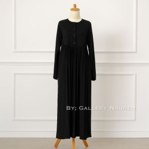 AMIRA DRESS GAMIS IMPOR TERBARU RAYON TWIIL POLOS ELEGANT SIMPLE BUSUI FRIENDLY  BY GALLERY NAUREN