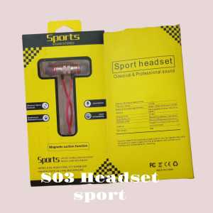 S03  HEADSET BLUETOOTH SPORT BLUTUT EARPHONE HANDSFREE WIRELESS HIGH FIDELITY EARBUDS HANDS FREE ST