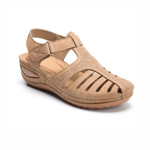 [Free Shipping] WomenS Sandals Large Size Hollow-Out Design Wedge Heel Round Toe Non-Slip