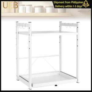 【UEB】Layered Rice Cooker Shelf Space Saving Household Countertop Organizer Multi-Purpose for Utensils Seasonings Small Items