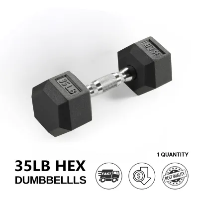 Dumbbell Set Hex Dumbbells 5LB/10LB/15LB/20LB/30LB/35LB/40/50LB rubber hexagonal dumbbell set home exercise complete set for beginners hex dumbbell set advanced rubber hexagonal dumbbells with metal steel handle hexagonal dumbbell