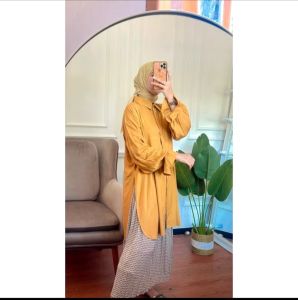 ATASAN KEMEJA TUNIK SLIT OVERSIZE FAHIRA BAHAN RAYON TWILL
