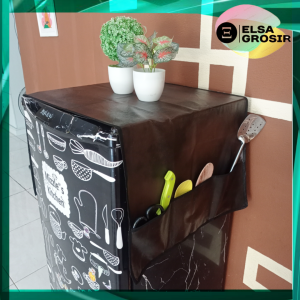 Cover Kulkas Taplak Penutup Atas Kulkas / Alas Taplak Kulkas DenganTempat Penyimpanan Anti Debu