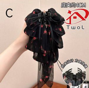 TWOL SHOP Stock no.270,1pcs Women Korean Big Floral Printed Hairclips Hairpin Hair Accessory