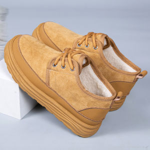 Mens winter padded warm snow boots sheep wool padded thickened mens nonslip bottom ski boots