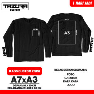 KAOS sablon foto sendiri full color lengan panjang depan belakang / kaos desain sendiri / kaos custom termurah / kaos custom dtf / kaos logo sendiri / kaos nama sendiri sesukamu / kaos distro terkini