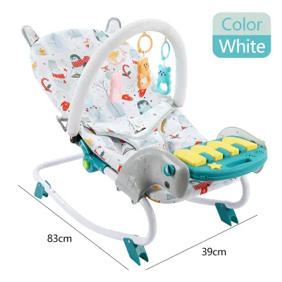 COCOBB Baby Rocking Chair Multifunctional Foldable Soft Newborn Safety Balancing Baby Rocking Chair and Music Tray