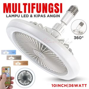 Lampu Kipas Angin Plafon 10 inch Multifungsi Hemat Listrik Dengan Remot Kontrol 3 Warna Cahaya dan 3 Kecepatan Kipas E27 Ceiling Fan Light | Lampu Kipas Plafon | FSS