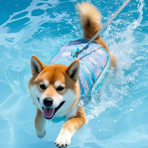 OUTOPEN High Buoyancy Dog Life Jacket Adjustable Secure Fit Dog Lifesavers Swimsuits Fashion Waterproof High Flotation Life Vest Summer