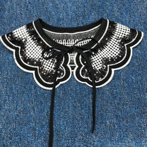 PENGA Lace Detachable Hollow Applique Shawl Girl Fake Collar Clothing Decoration Lace Neckline Apparel Sewing