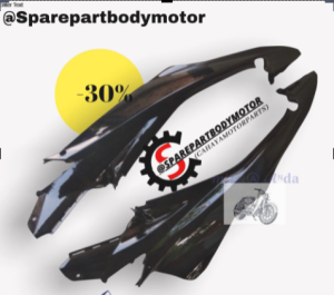 GRATIS ONGKIR - Cover Body BODI belakang suzuki satria fu new facelift faslit 2014 warna hitam metalik bahan tebal standar original ygp