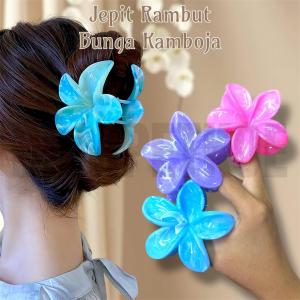 Jepit Rambut Wanita Motif Bunga Kamboja Model Korea Anti Pecah Isi 6 Pcs 12 Pcs Termurah