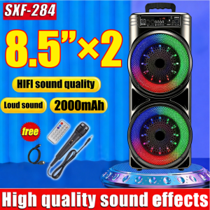 SXF-284 Bluetooth Speaker With Mic Original 17 Inch Portable Speaker With High Quality Sound Wireless BT TWS USB FM Super Bass RGB Portable Bluetooth Speaker Radio Karaoke