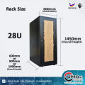 [READY STOCK] Primestar 28U 19inch Floor Standing Server Rack, Perspex / Perforated Door (SIRIM). 