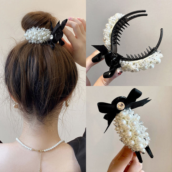 Korean Pearl Hair Clips Claw Crabs Hair Ball For Barrettes Bun