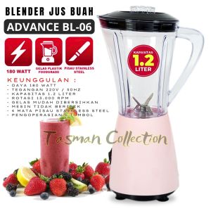 Blender 4 Mata Pisau Tajam Stainless Steel Cup 1.2 Liter ADVANCE BL-06 Blender Juicer Buah Sayur
