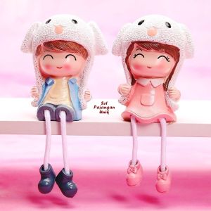 Pajangan Unik Couple #5 | ISI sepasang boneka dan 1 bangku | set pajangan boneka resin | hiasan rumah dekorasi rumah kado hadiah