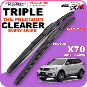 🚗Samurai Wiper🔥Proton X70 2018-Present Silicone Wiper Water Repelling💦FRONT PAIR (2PCS) REAR BLADE ARM