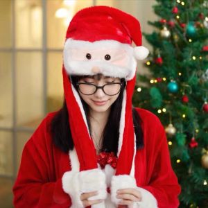 [Local Seller] 2025 New Christmas Moving Ear Hat | Funny Hat with Flapping Ears | Cute Plush Xmas Gift for Kids Adults