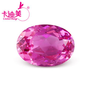 Lab Grown Ruby Sapphire With Inclusions Closer To The Natural Effects Faceted Gemstone Oval Shape Cut Pink Sapphire For Jewelry Making