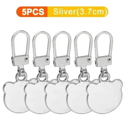 5Pcs Metal Zipper Puller Tap Slider DIY Sewing Zipper Sliders Replacement Universal Instant Repair Zipper Head for Clothing Bag