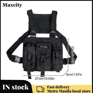 Molle Chest Bag Oxford Cloth Molle Shoulder Vest Bags Adjustable Multiple Pockets Lightweight for Hiking Travel Cycling