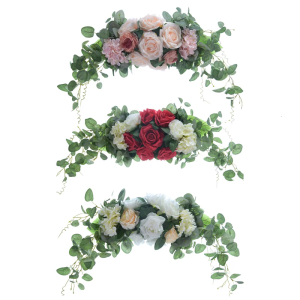 Festival Entryway Rose Wreath Holiday Decoration Handmade Wedding Garlands Perfect for Door Wall and Store Displays