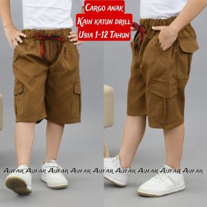 celana panjang anak cowok model terbaru saku samping celana cargo umur 1-12 tahun