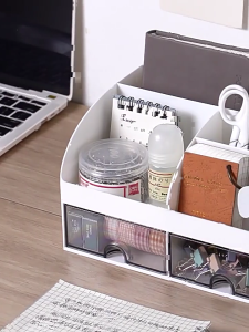Ergonomic Desk Storage Container With Multiple Functional Compartments For Efficient Office School Accessories Sorting